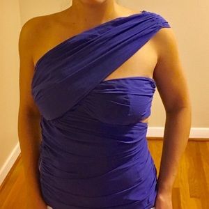 Bebe one shoulder rouched top