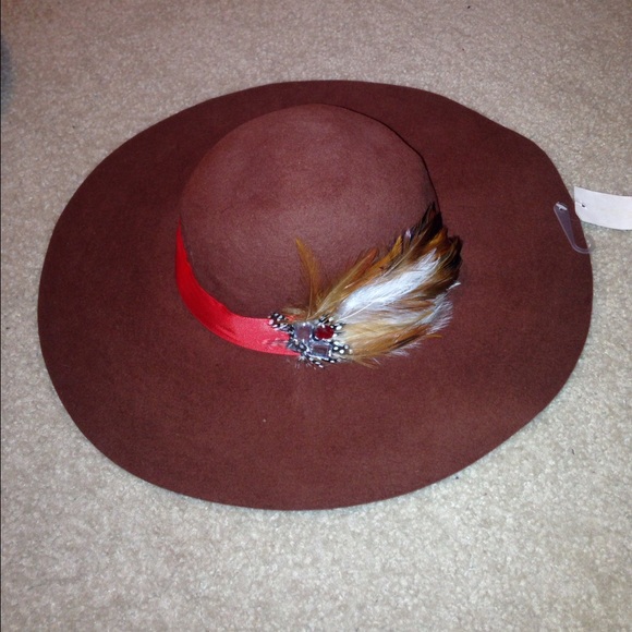 Accessories - 🎊NWT🎊 Detailed  brown feathered Hat