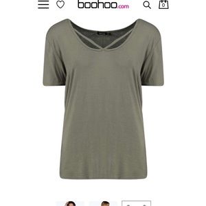 Boohoo Strappy Oversized Tee •• NWT