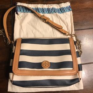 Tory Burch Robinson striped shoulder bag