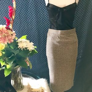 F21 Textured sweater skirt dark Gray knee length