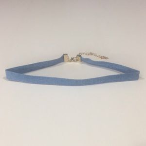 Thin Denim Choker Necklace