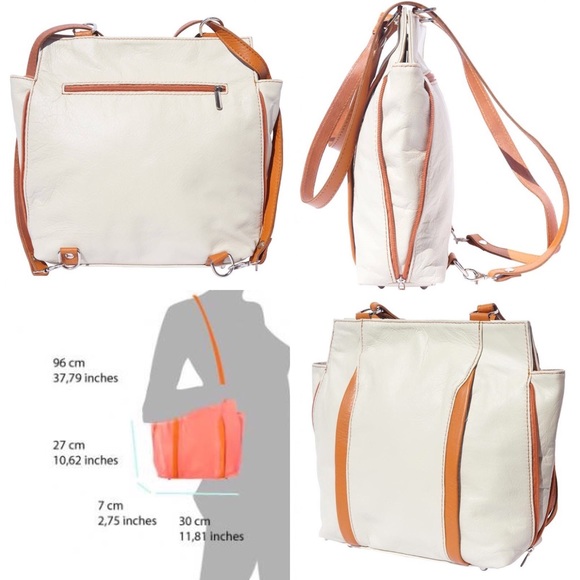 Convertible backpack and shoulder bag(leather)