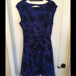 Sleeveless Blue & Navy Blue Dress.