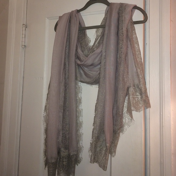Accessories - Gray Lace Scarf