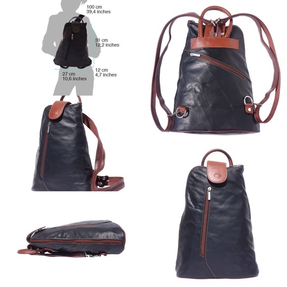 Convertible backpack and shoulder bag (leather)