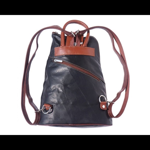 Convertible backpack and shoulder bag (leather)