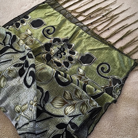 Vintage Accessories - Vintage 80s Boho Fringed Wrap