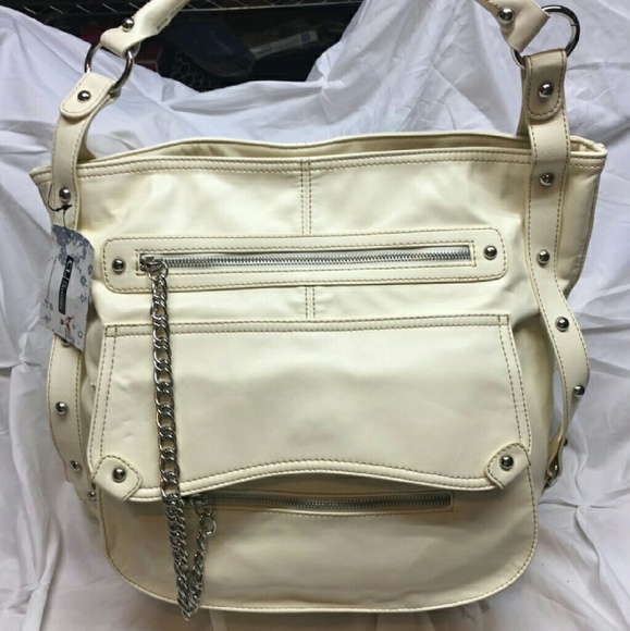 New with Tags - CL by Laundry Bone Leather Bag - Picture 1 of 1