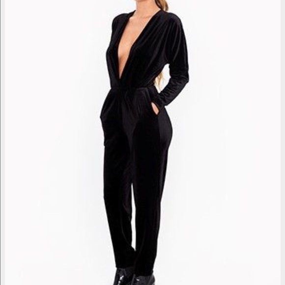 *1 HOUR FLASH SALE!!!!!!* Black Velvet Jumpsuit