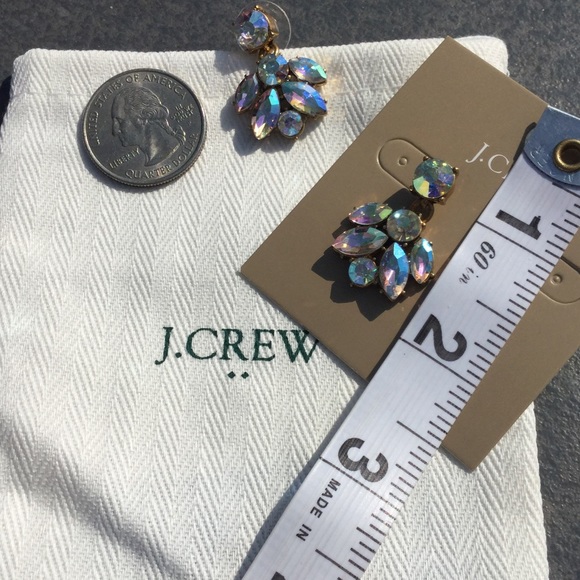 Sale J CREW IRIDESCENT CRYSTAL EARRINGS last pair - Picture 2 of 6