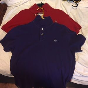 2 Aero collared shirts. Wore 2 times.
