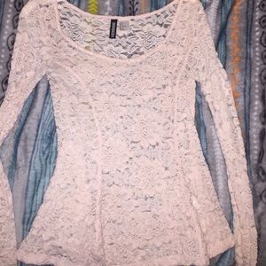 lacy baby pink long sleeve