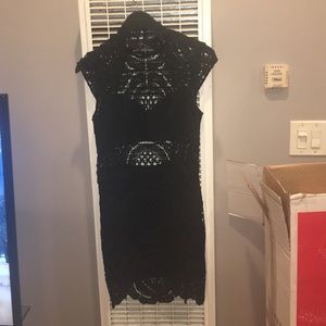 Bebe crochet black dress