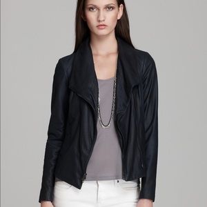 VINCE paper leather scuba jacket