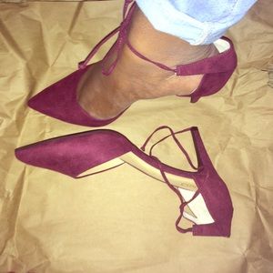 Cranberry Suede Heels