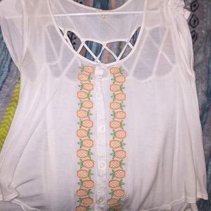 flowy white t