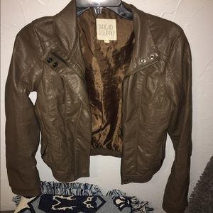 Women's Brown Pleather Jacket