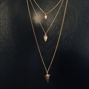 Forever 21 Arrowhead Triple Chain Necklace