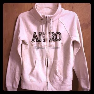 Cream Aeropostale Sweatshirt W/ Brown Embroidery.