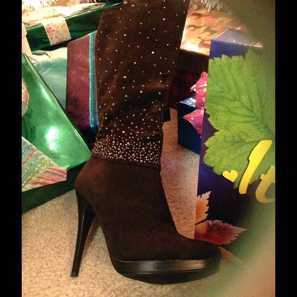 krafty honey brown suede leather knee high boots