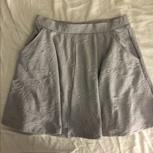 Lace textured skater skirt in light grey