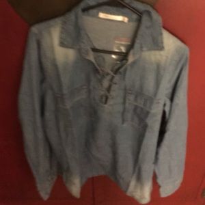 Chambray Denim top lace up