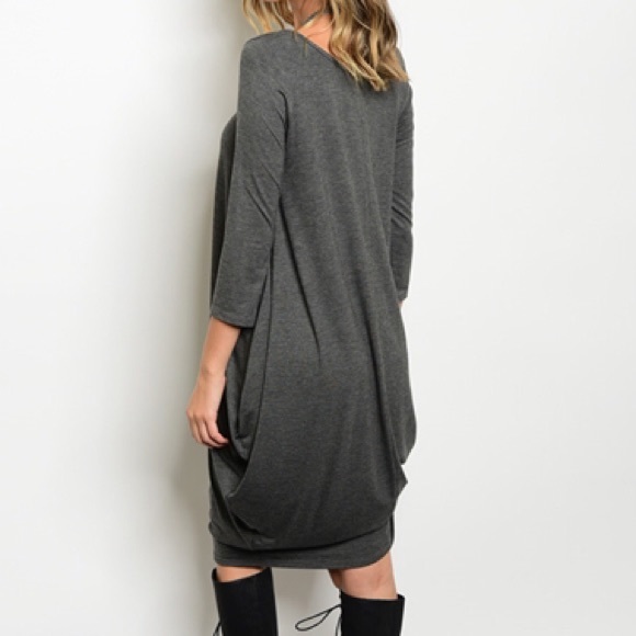 3 for $20🚨Elegant Side Draped Jersey Knit Dress - Picture 4 of 5