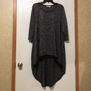 High low top with lace trimming