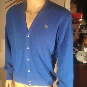 Vintage Izod Lacoste men's Cardigan Blue Medium