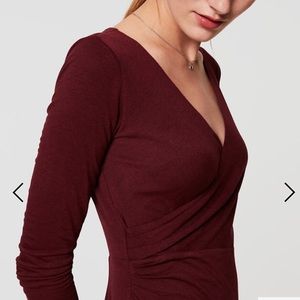 LOFT Wrap Dress Maroon