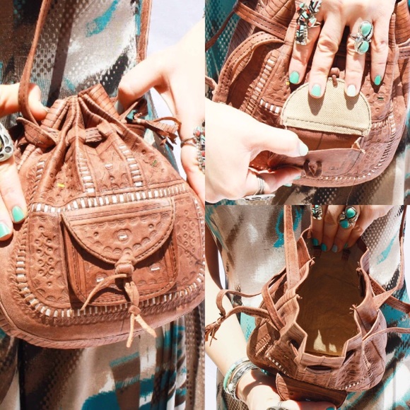 Handmade Moroccan Leather Bag Hm0018 - Picture 4 of 4