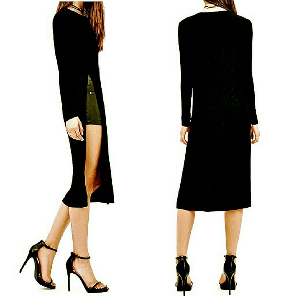 ⭐NEW! Chic Side Slit Ribbed Knit Maxi Sweater - Picture 2 of 4