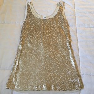 Gold sequin tank top