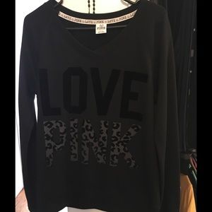 Victoria Secret Pink Leopard Black Sweatshirt