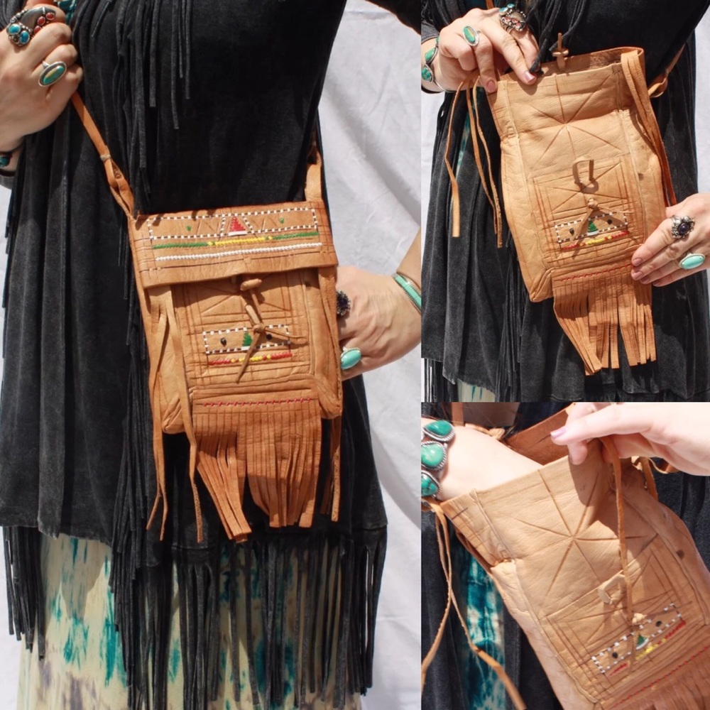 🫶🏽Handmade Leather Moroccan Bag HM0017