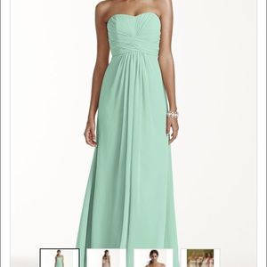 David's Bridal Long Strapless Bridesmaid Dress