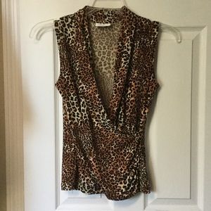 Jon Den Leopard Print Sleeveless Top