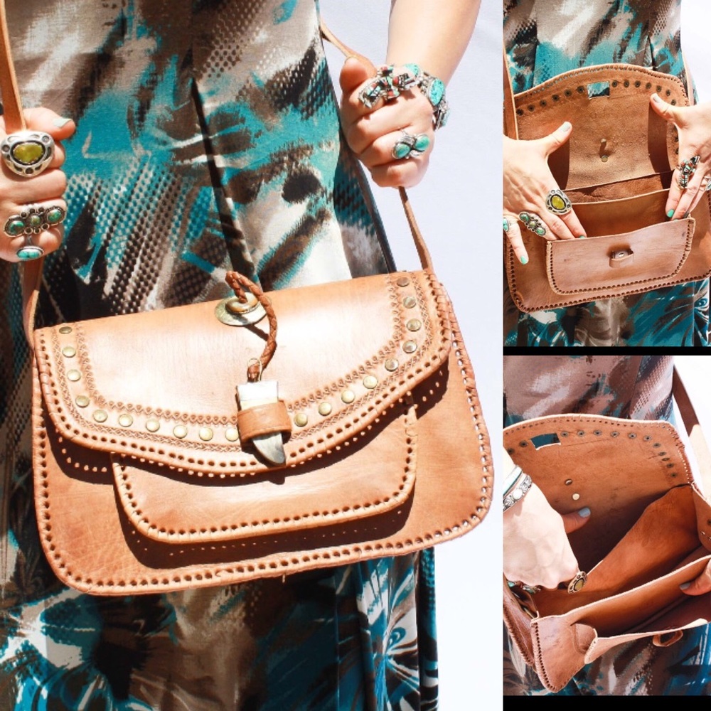 🫶🏽HP 🎖11/27Handmade Leather Moroccan Bag HM0019