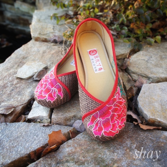 Shoes - Embroidered Flats from Shanghai