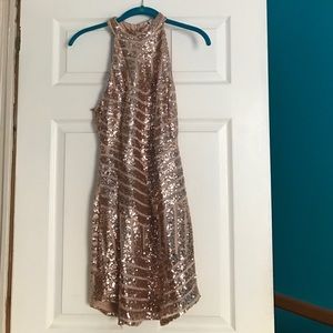 Rose gold sequin dress