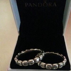 2 Pandora silver  stackable rings