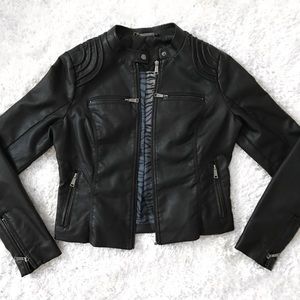Black faux leather jacket