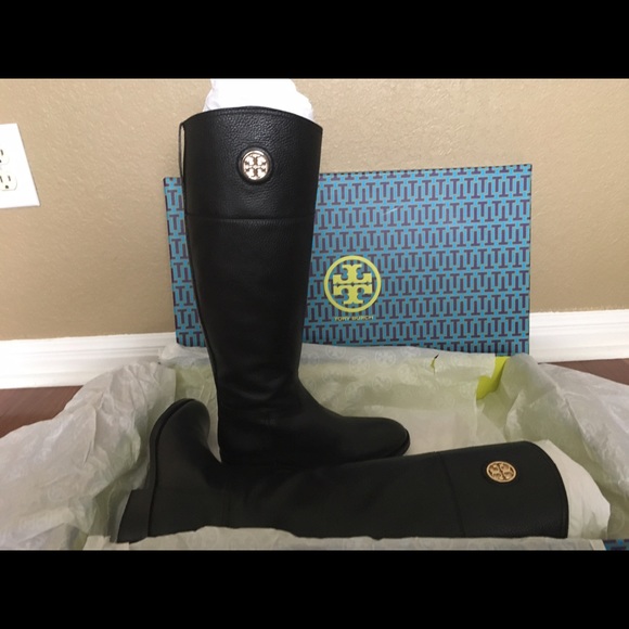 s-l400.jpg Tory Burch Black Junction Riding Boots 7.5 US