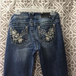 Lace pocket jeans