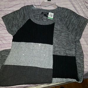 grey and black dress