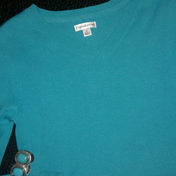 Teal Croft & Barrow Thin Sweater