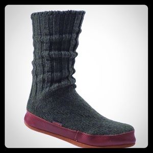 Women's leather slipper socks.