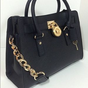 Black Michael Kors Hamilton Satchel