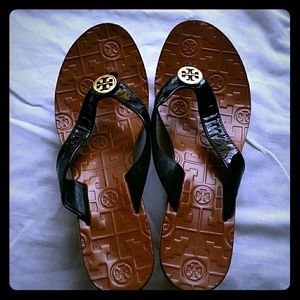 Tory Burch Thora Embossed Wedge Cork Thong